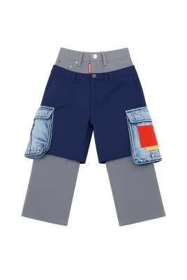 Jeans med fickor, modell med dubbelknäppning, raka ben