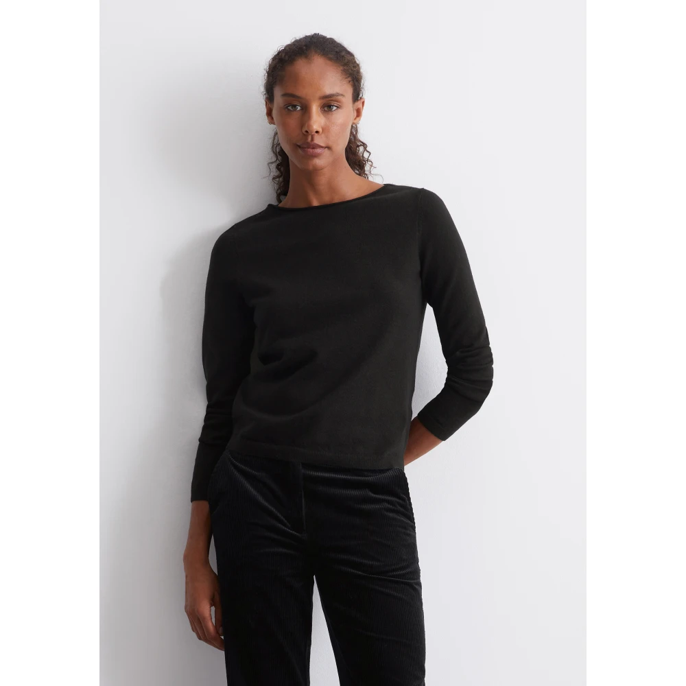 Marc O'Polo Basic gebreide trui normaal Black Dames