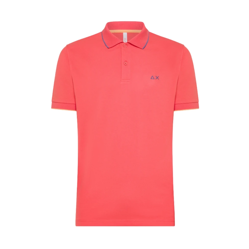 Sun68 Slim Profiel Polo Shirt Framboos Pink Heren