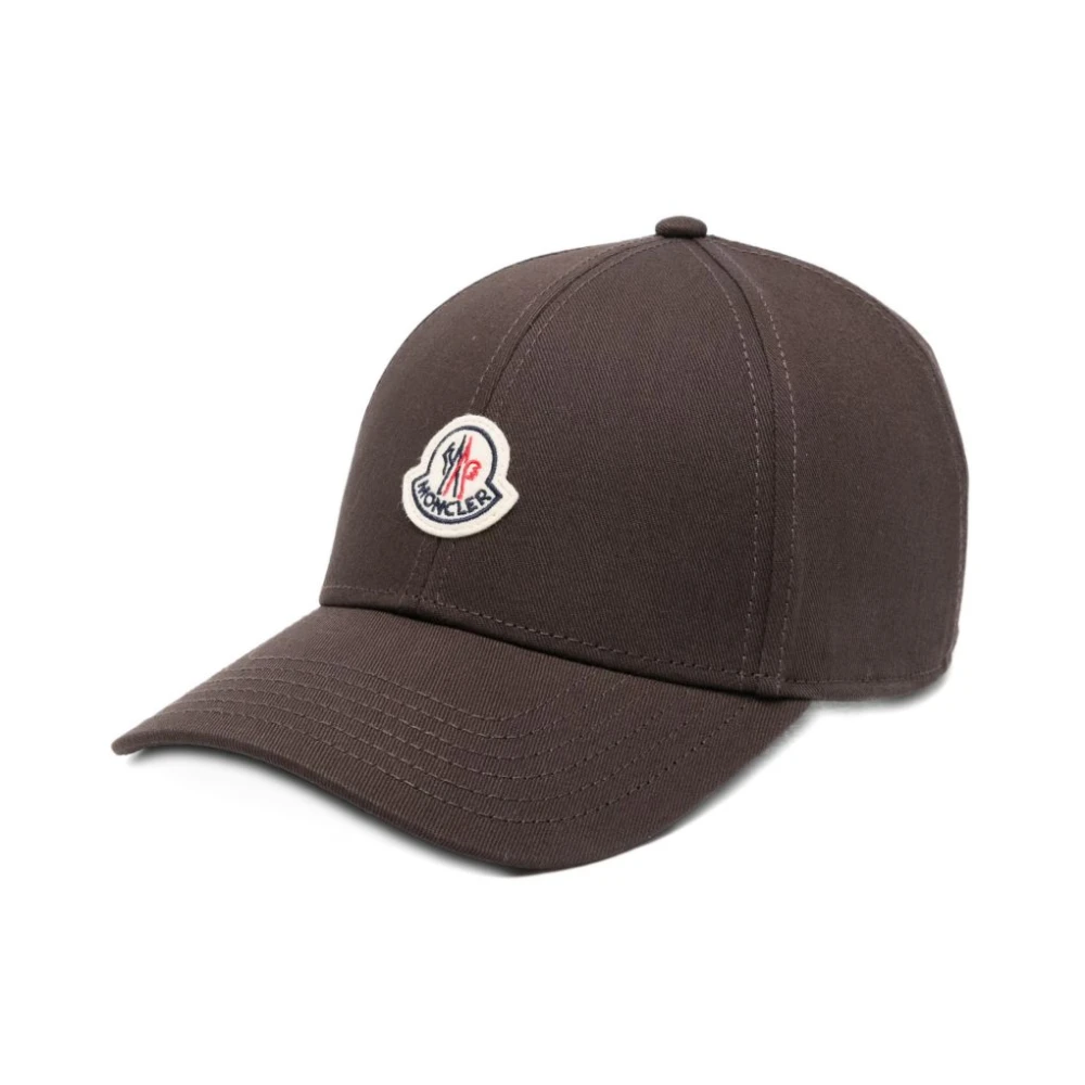 Moncler Cotton Gabardine Baseball Cap - Male - Hats & Caps - Brown - One Size - Accessories