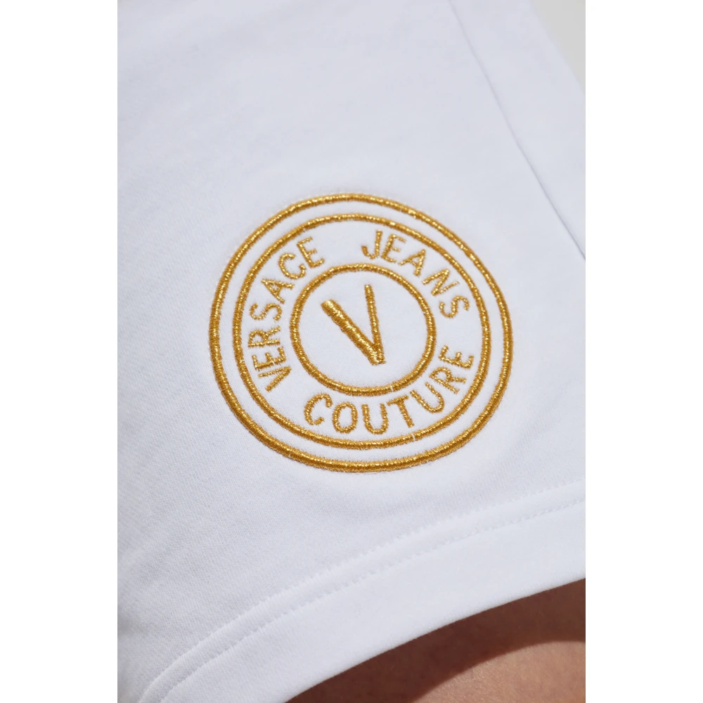 Versace Jeans Couture Shorts met geborduurd logo White Dames