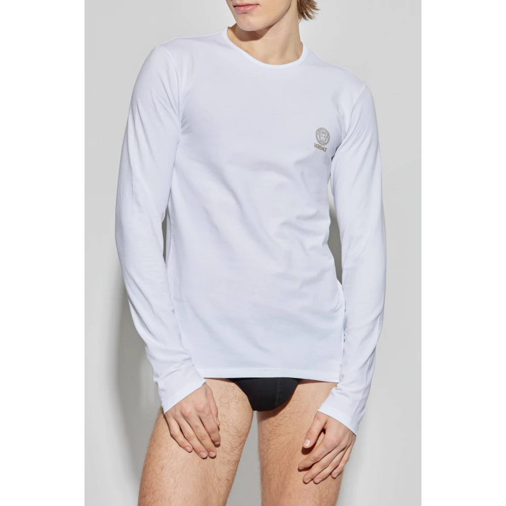 Versace T-shirt met logo White Heren