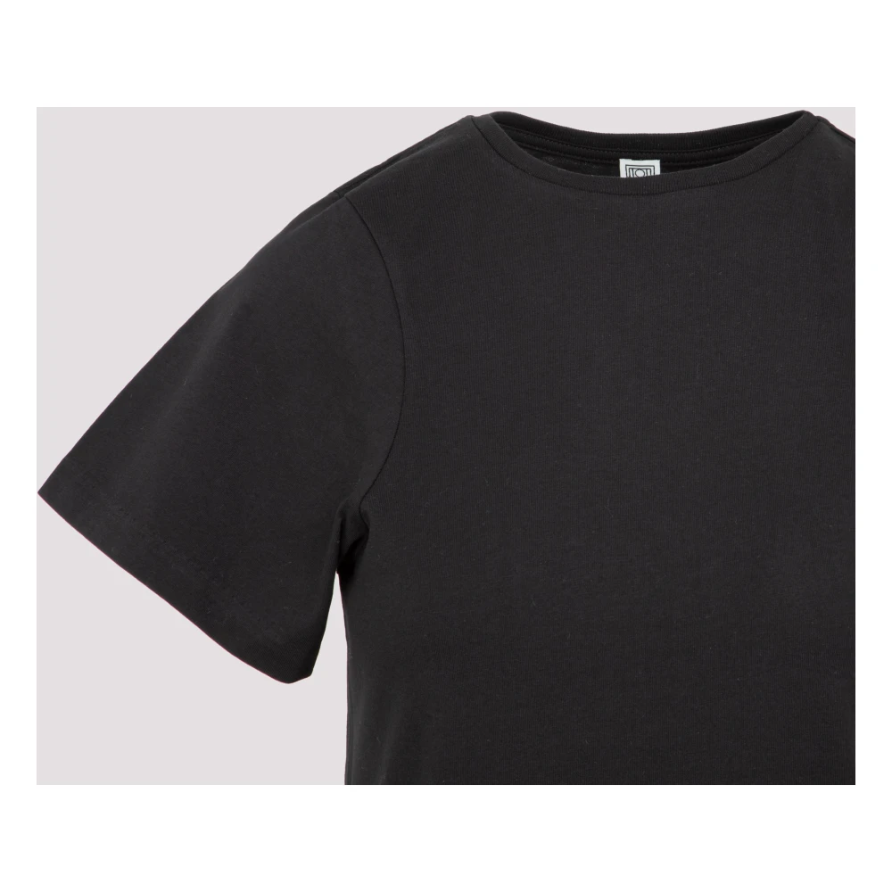 TotêMe Zwart Curved Seam Tee Black Dames