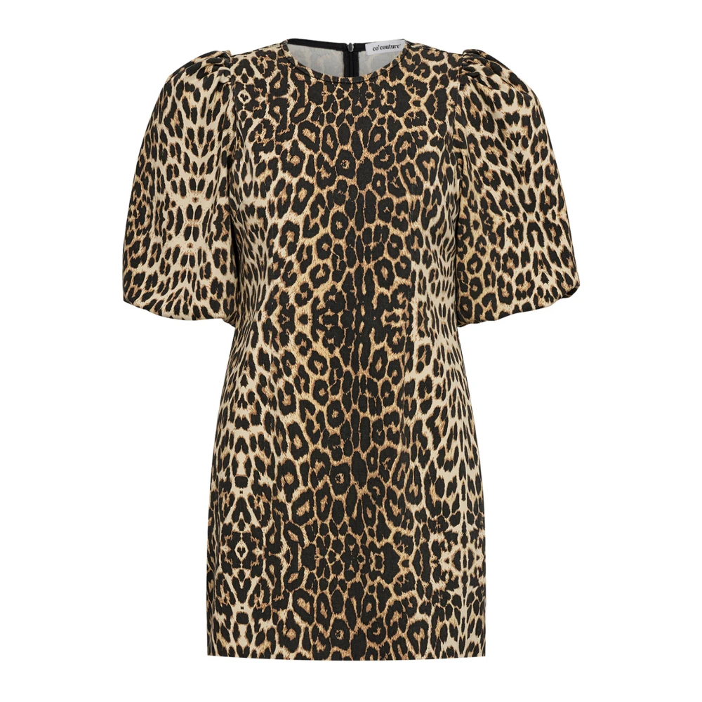Co'Couture Luipaardprint Pofmouw Jurk Multicolor Dames
