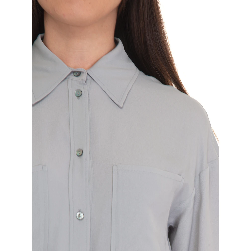 Pennyblack Zijde Blend Rapid Blouse Gray Dames