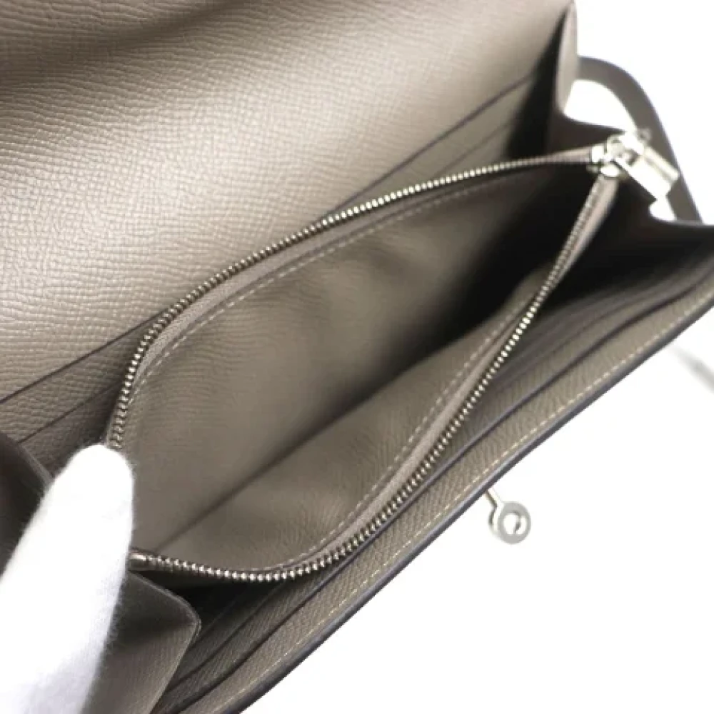 Hermès Vintage Pre-owned Leather wallets Gray Dames