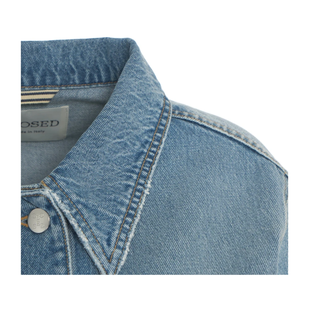 closed Blauwe Cropped Denim Jack Blue Dames