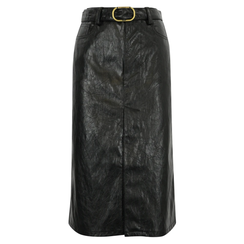 Twinset Zwarte rok met riem en zakken Black Dames