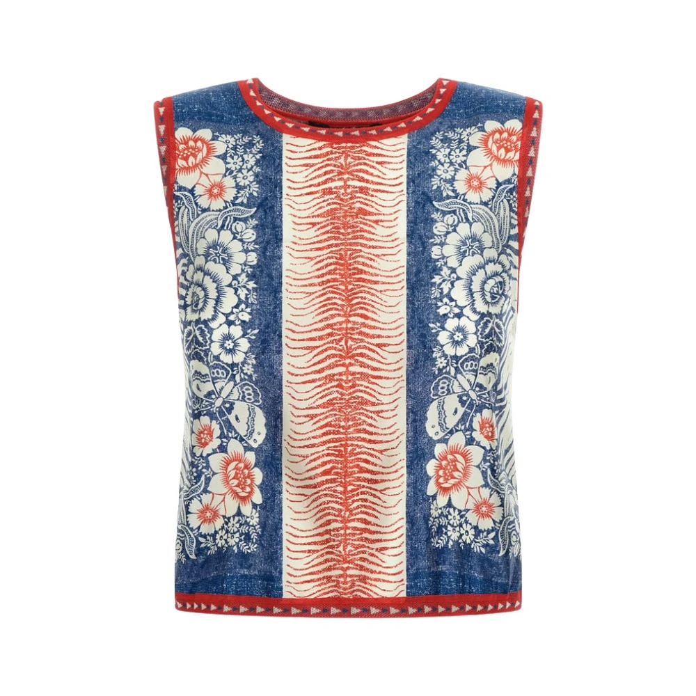 Roberto Cavalli Women's Blue Bandana Print Top