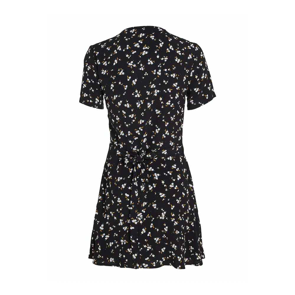 Tommy Jeans Bloemen Ruche Jurk Black Dames