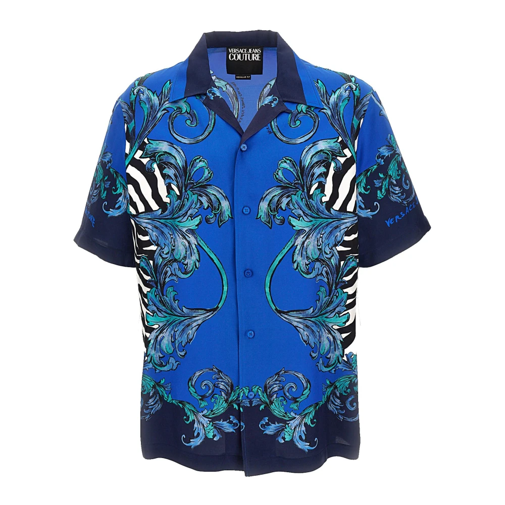 Versace Jeans Couture Men's Blue Short Sleeve Shirt