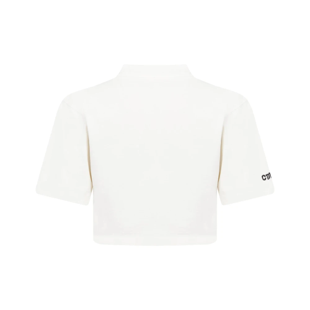 Heron Preston Ctnmb Logo Crop Turtleneck Tee White Dames