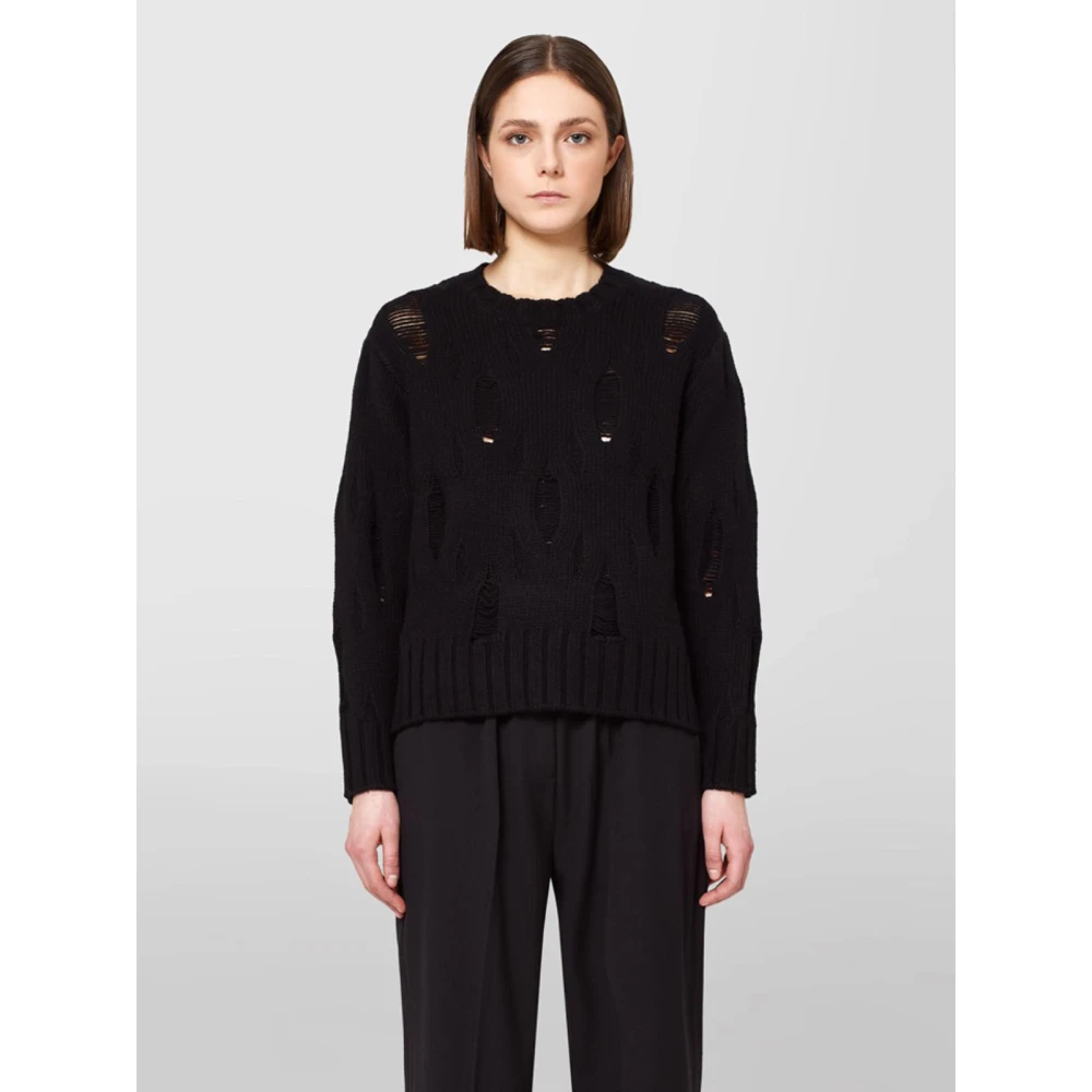Alpha Studio Crew Neck Sweater Black Dames