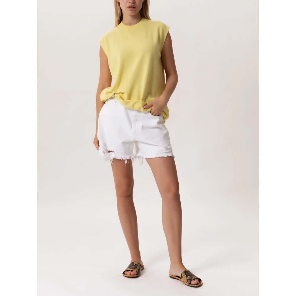 JW Anderson Trui met ringdetail en roltop Yellow Dames