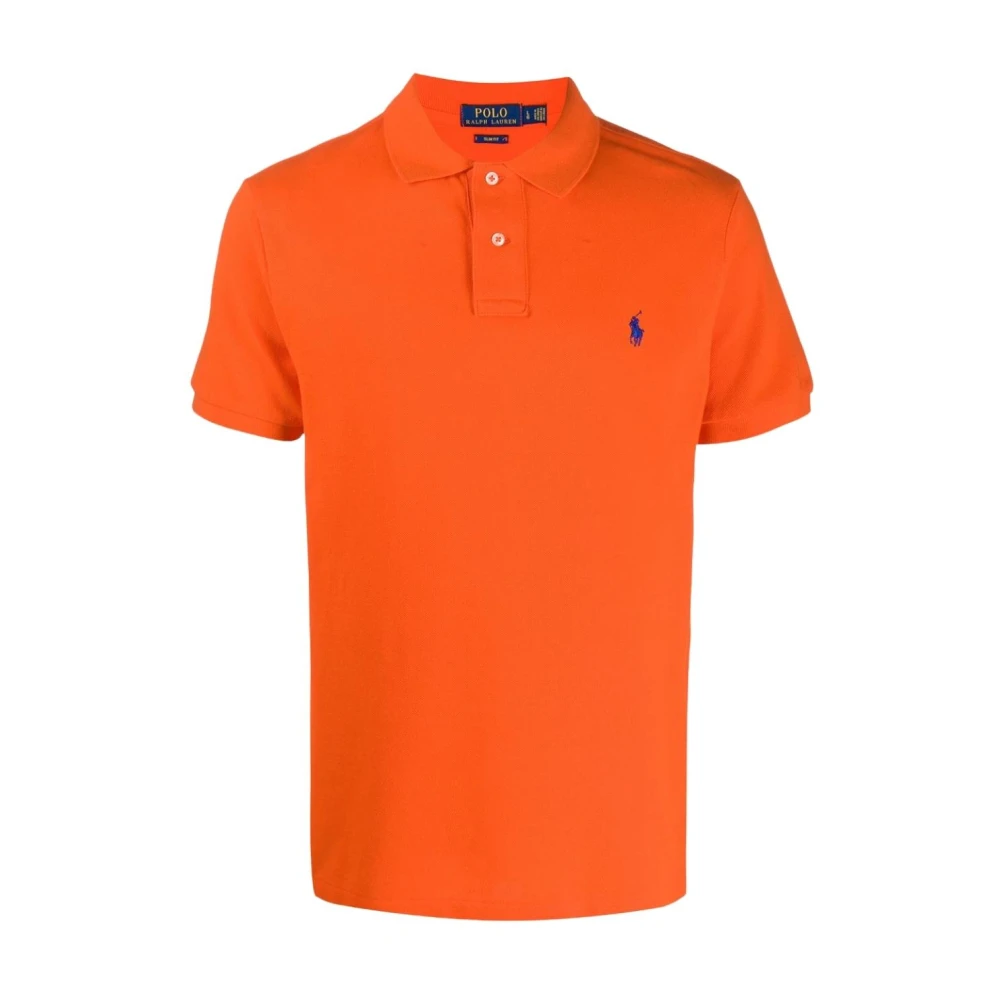 Polo Ralph Lauren Mesh Stickad Polo Tröja Orange, Herr