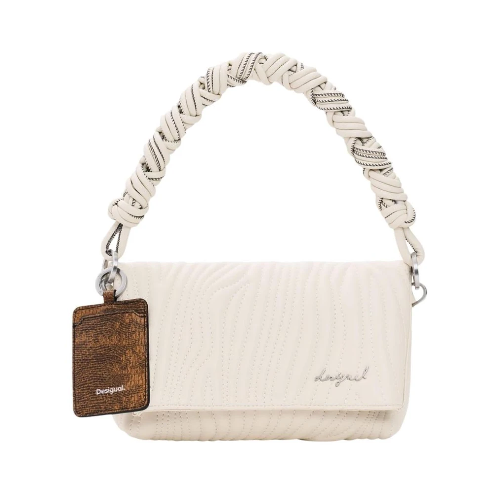 Desigual Beige Handväska Med Axelrem Och Innerficka
