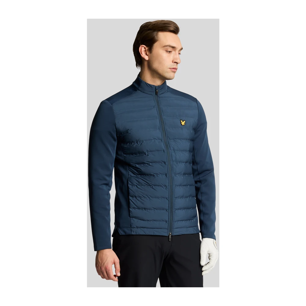 Lyle & Scott Jassen Hybrid Gewatteerd Volledige Rits Golfjas Blue Heren