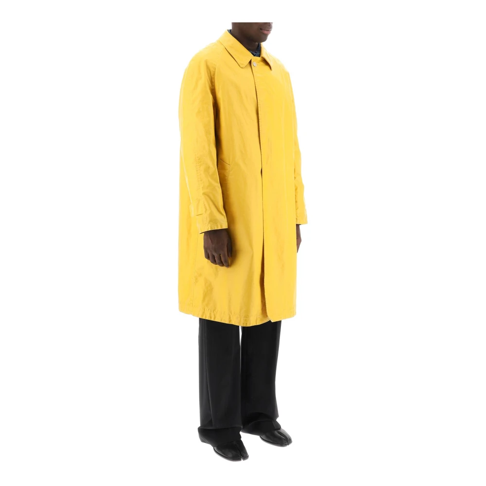 Maison Margiela Trenchcoat van versleten-effect gecoate katoen Yellow Heren