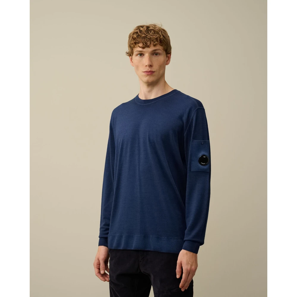 C.P. Company Blauwe Merinowollen Trui Blue Heren