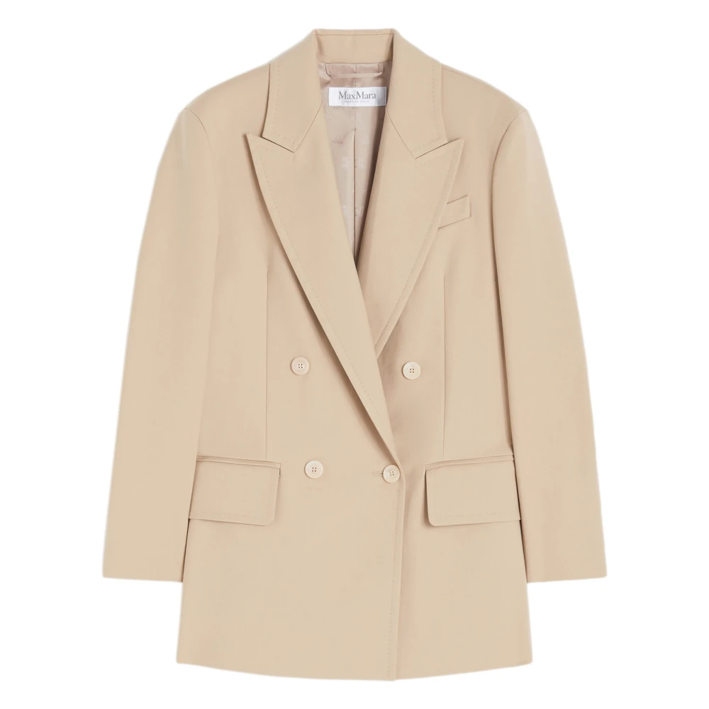 Max Mara Women's Beige Double-Layer Blazer With Peak Lapel - Blazers - 2XS - Jackets