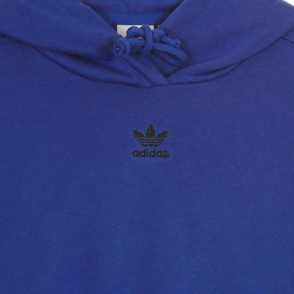 Adidas Blauwe Cropped Hoodie Loungewear Essentials Blue Dames