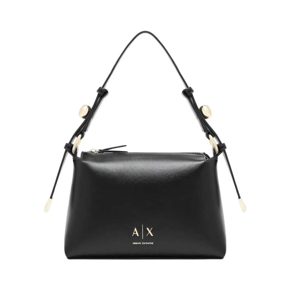 Armani Exchange Shoulder Bag With Adjustable Strap And Logo - Female - Handbags - Black - One Size - Bags