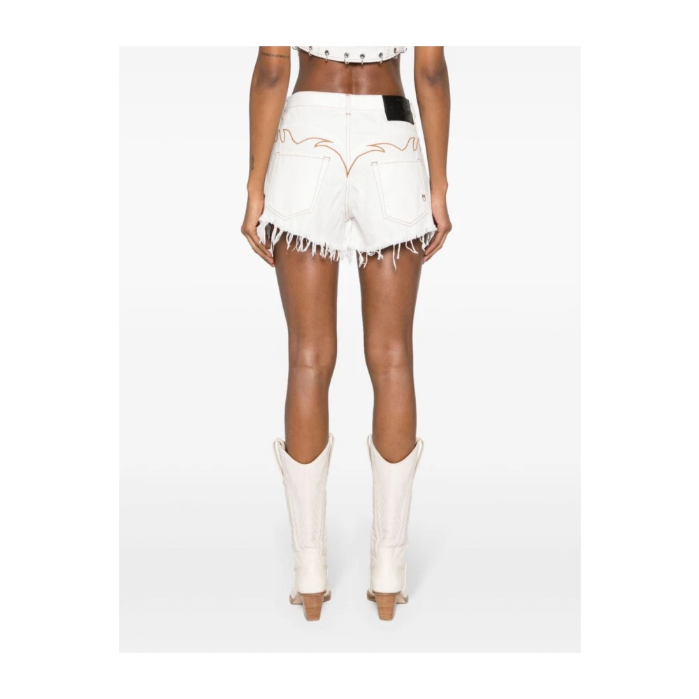 pinko Denim Shorts White Dames