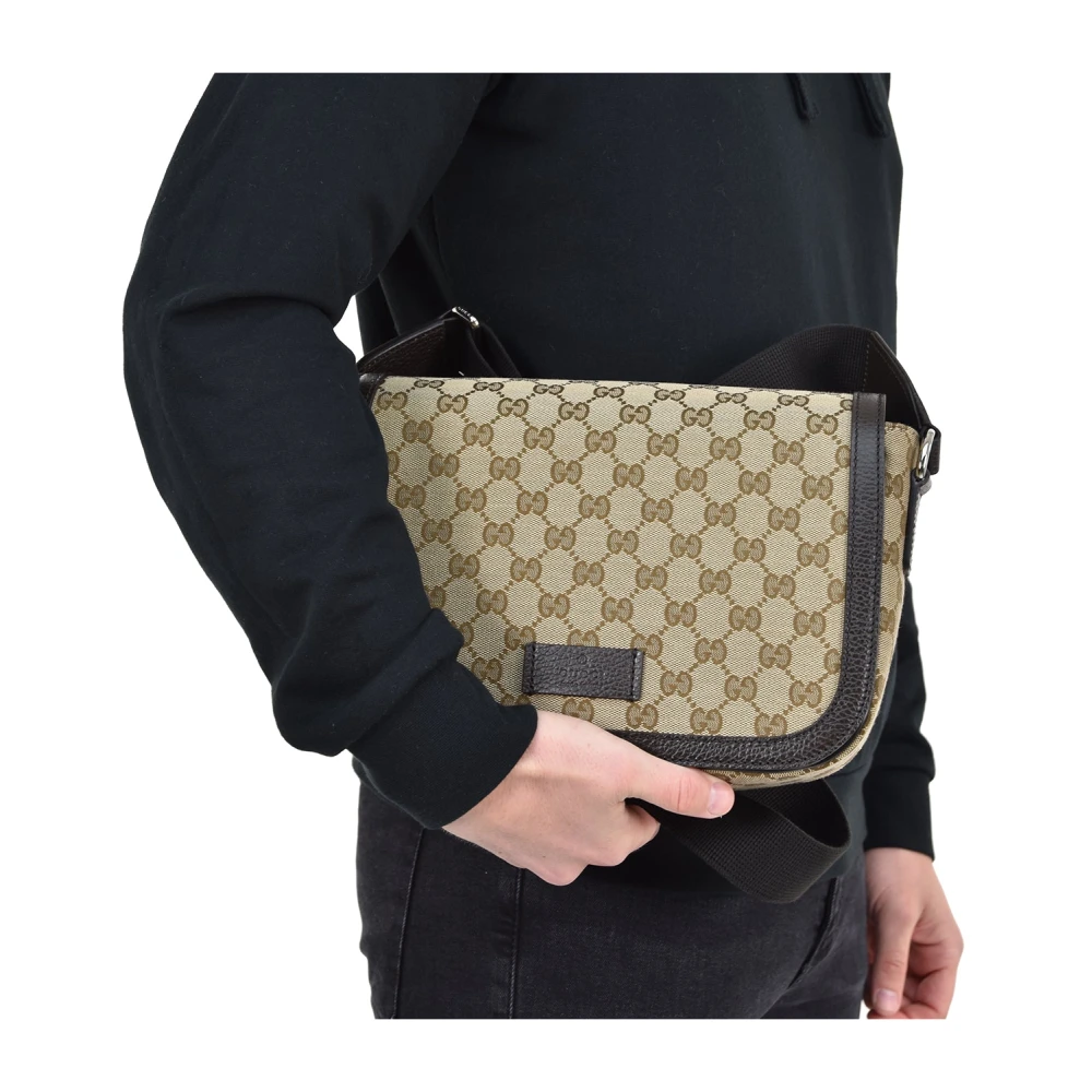 Gucci Beige Messenger Tas Original GG Model Beige Heren