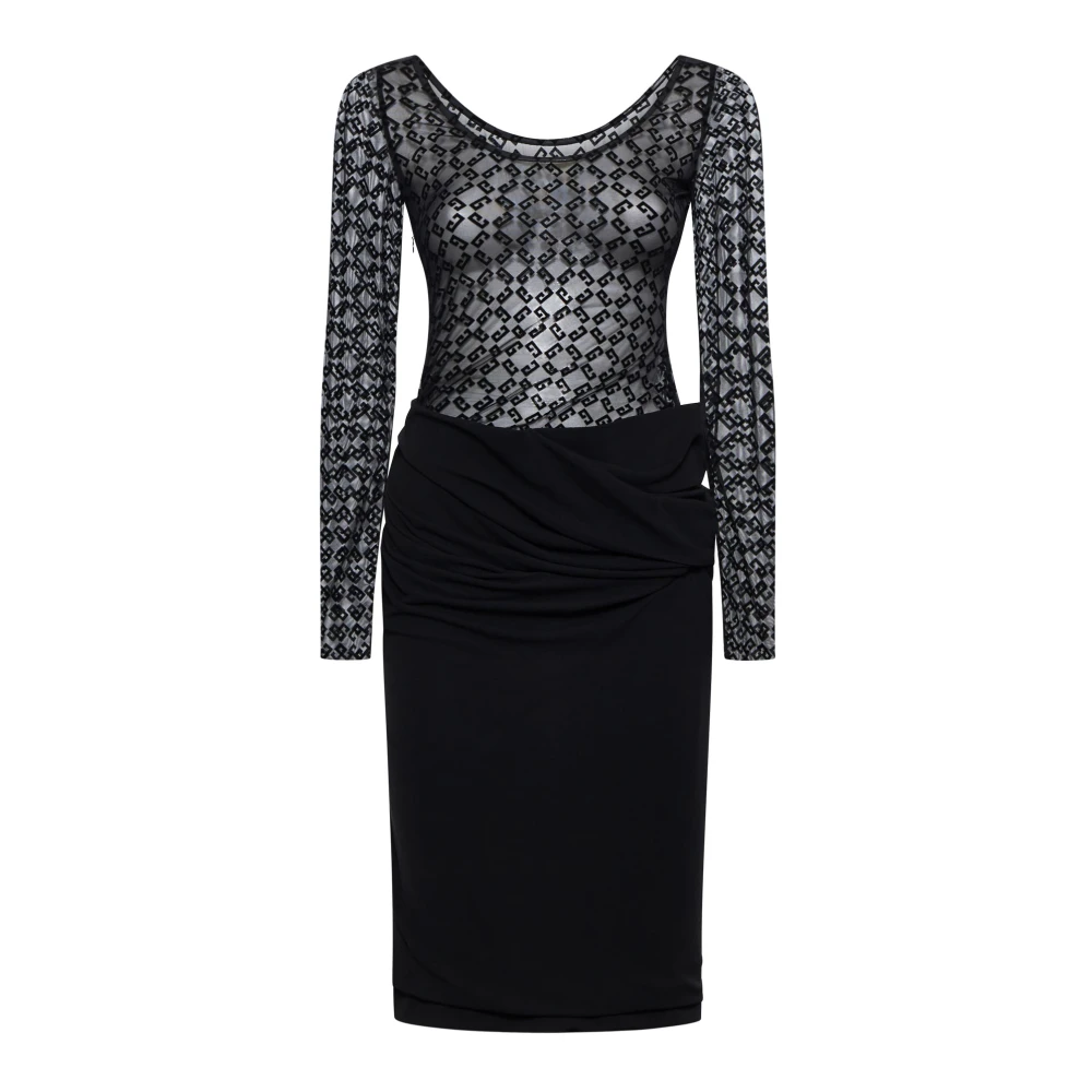 Givenchy Jurk met lange mouwen en gedrapeerd effect Black Dames
