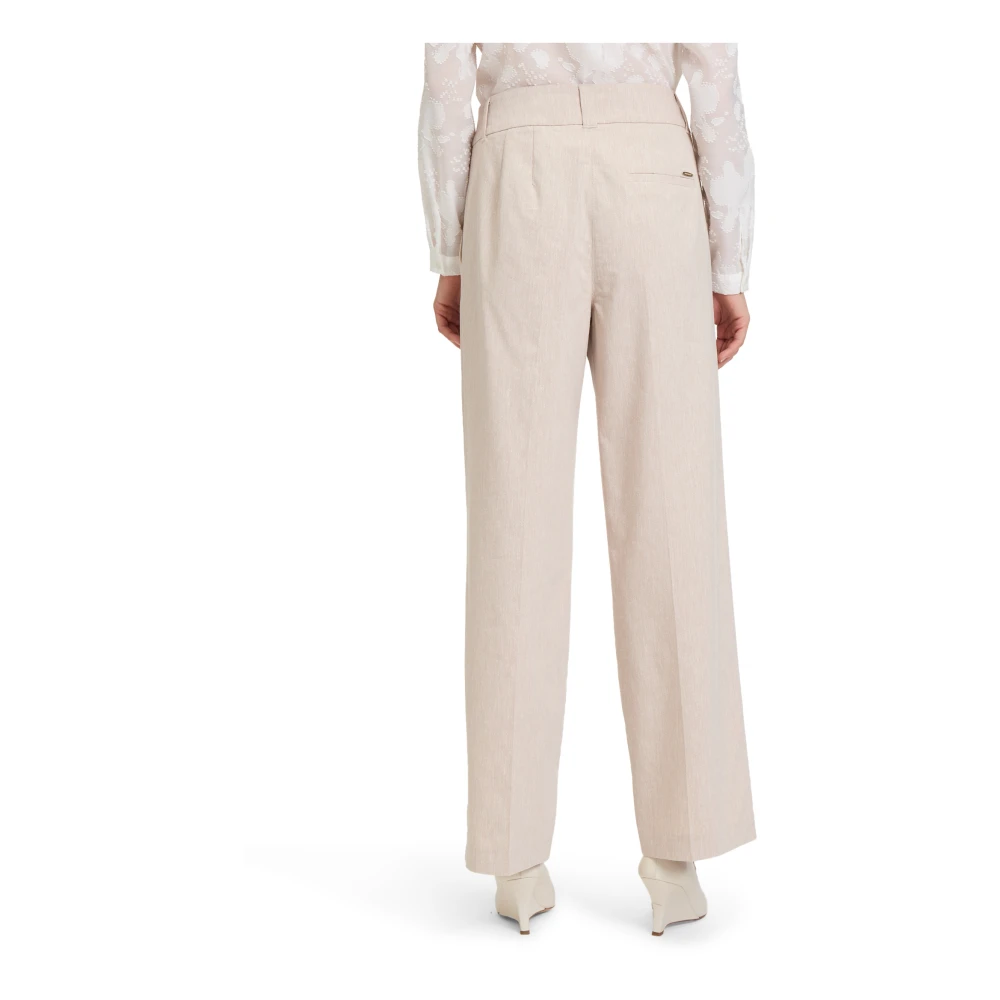 Betty & Co Broek met wijde pijpen Beige Dames