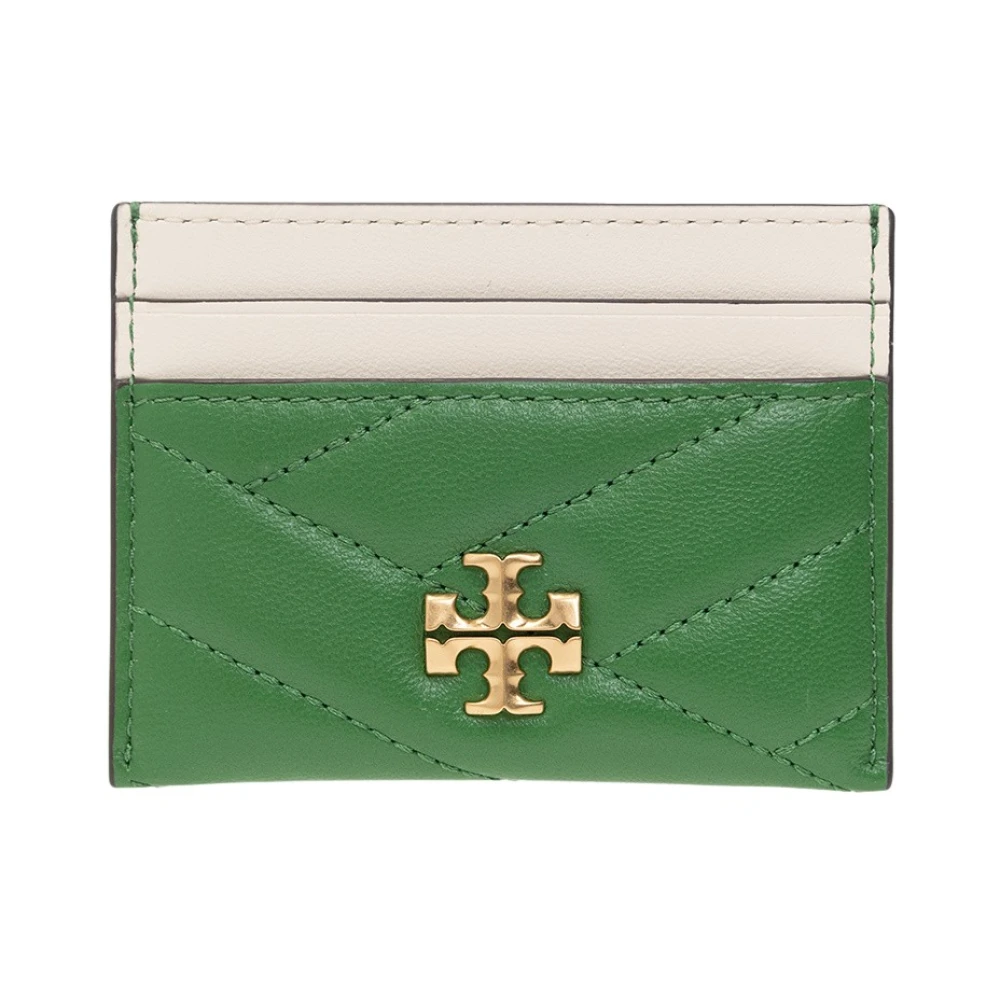 Tory Burch Korthållare i läder med logotyp Green, Dam