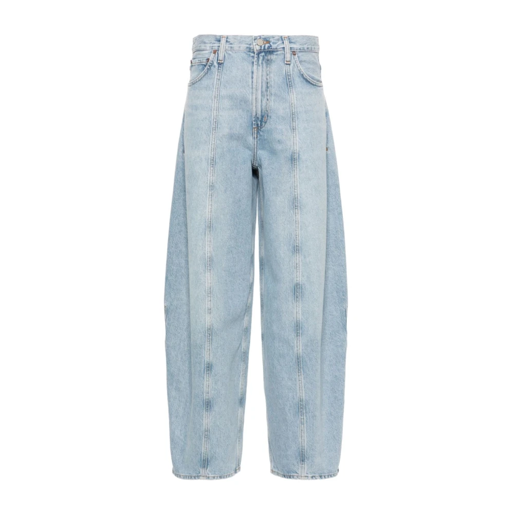 Blå Bomull Tapered Leg Jeans