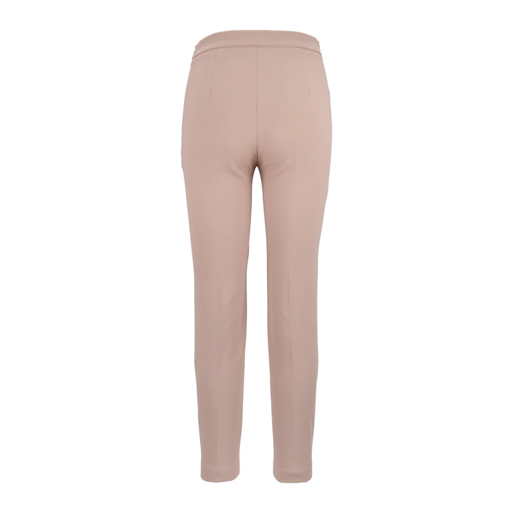 Elisabetta Franchi Gouden Metalen Detail Rits Haak Broek Pink Dames