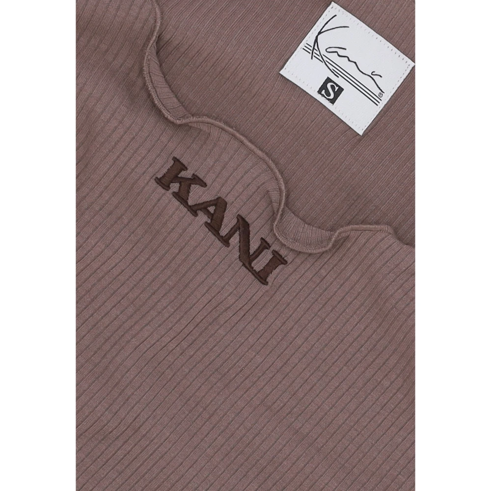 Karl Kani Retro Lange Mouw Crew Neck T-shirt Brown Dames