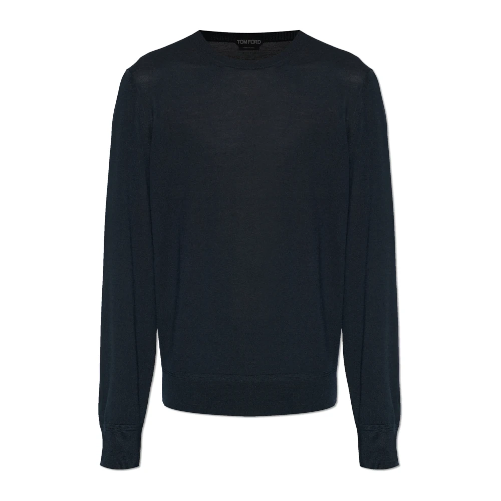 Tom Ford Men's Black Wool Jumper - Round-Neck Knitwear - Xl - Knitwear