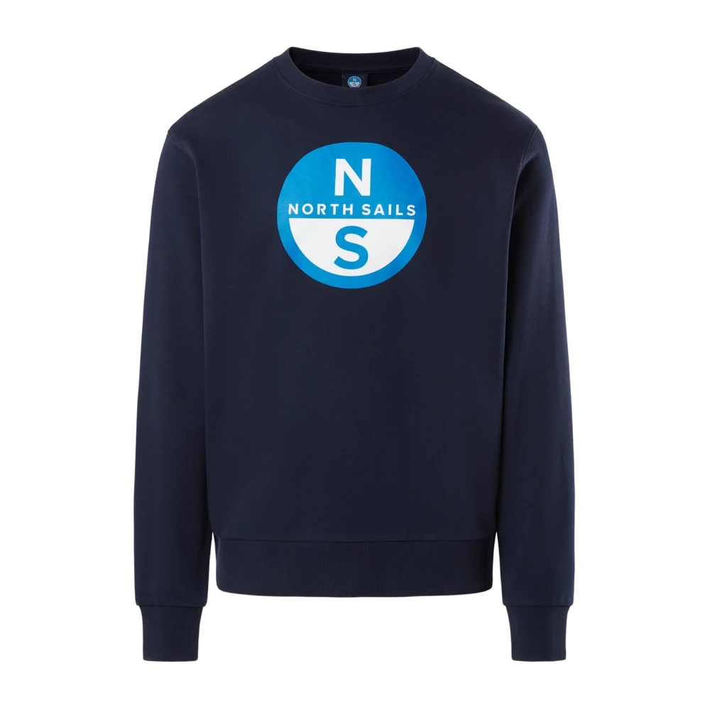 North Sails Sweatshirts, Male, Xl, Sweatshirt With Maxi Print Blue