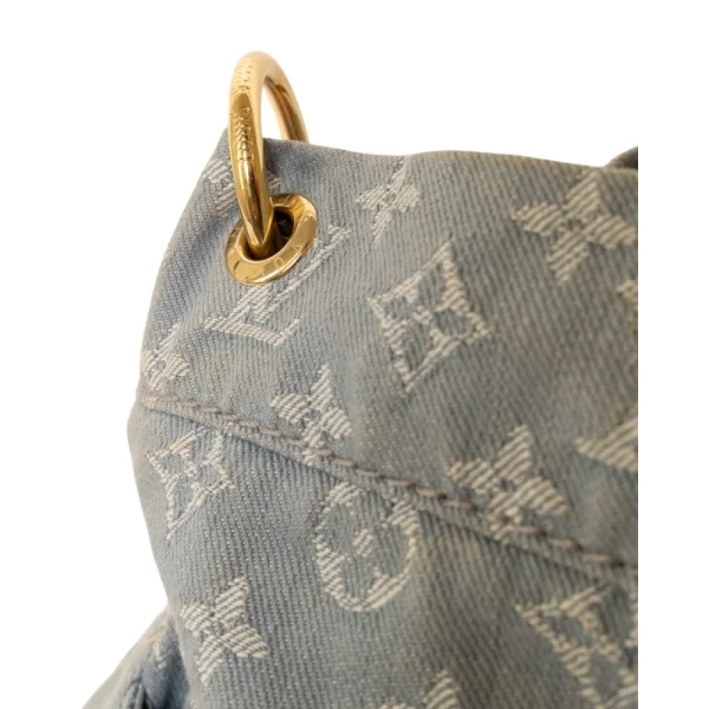 Louis Vuitton Vintage Pre-owned Denim handbags Gray Dames