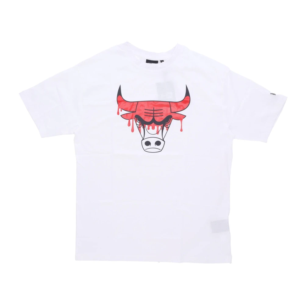 New era Chicago Bulls Logo T-shirt Wit Rood White Heren
