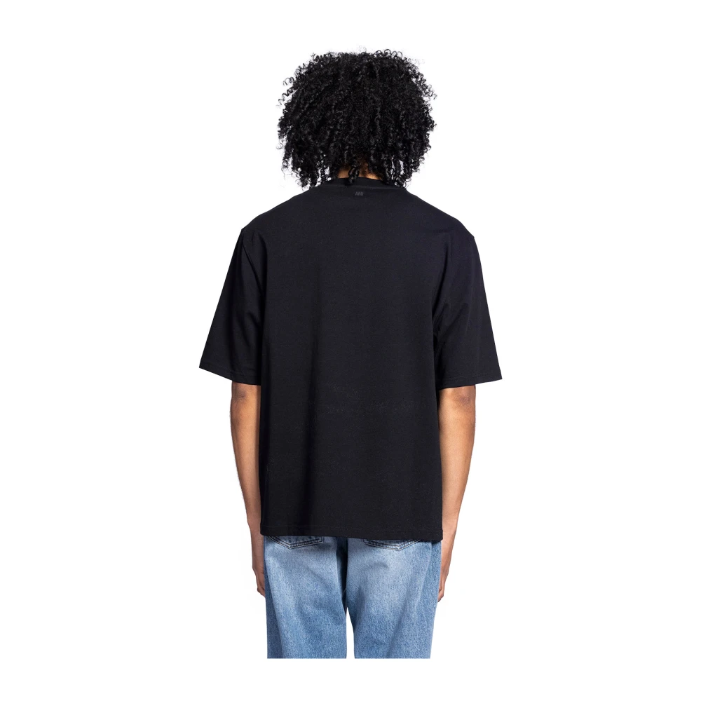Ami Paris Zwart Tonal Box Tee Shirt Black Heren