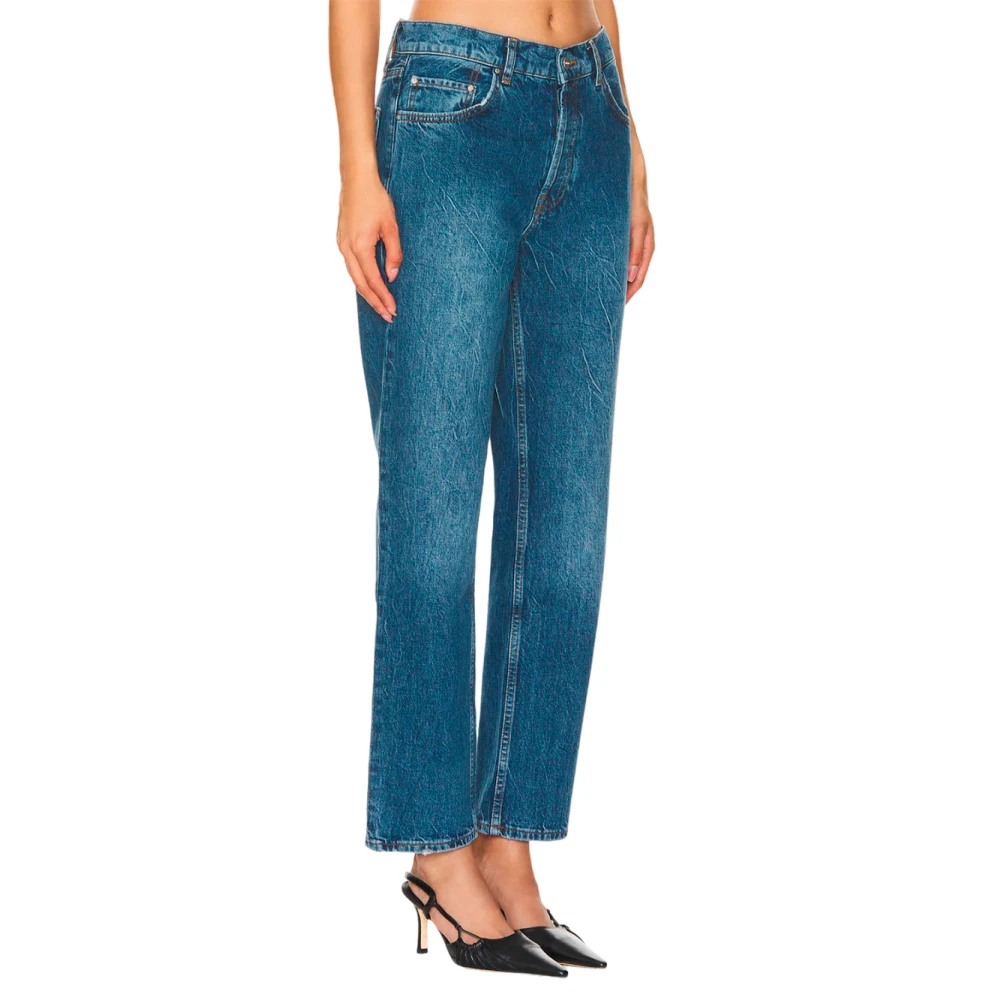 Anine Bing Casual Boyfriend Fit Jeans Blue Dames