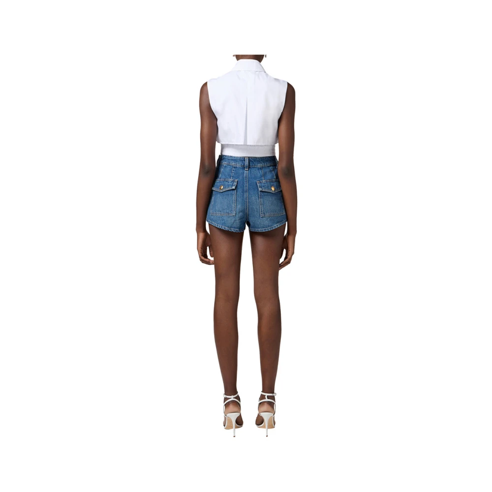 Elisabetta Franchi Witte Blouse Klassiek Elegant Vrouwelijk White Dames
