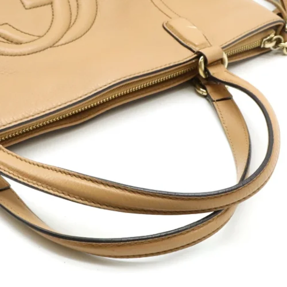 Gucci Vintage Pre-owned Leather handbags Beige Dames