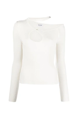 Räfflad Cut-Out Stickad Topp