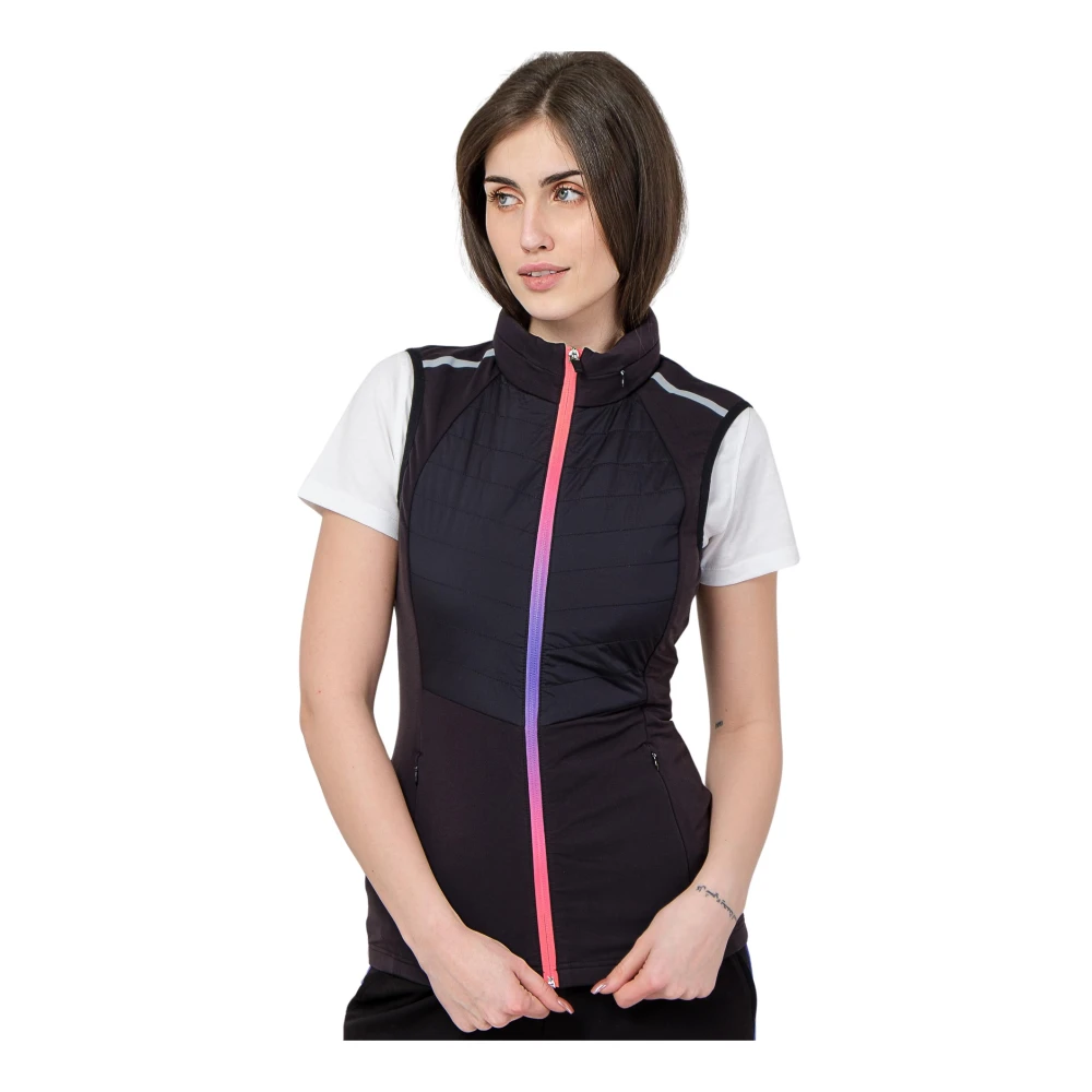 Emporio Armani EA7 Dames Hooded Reflecterend Vest Black Dames