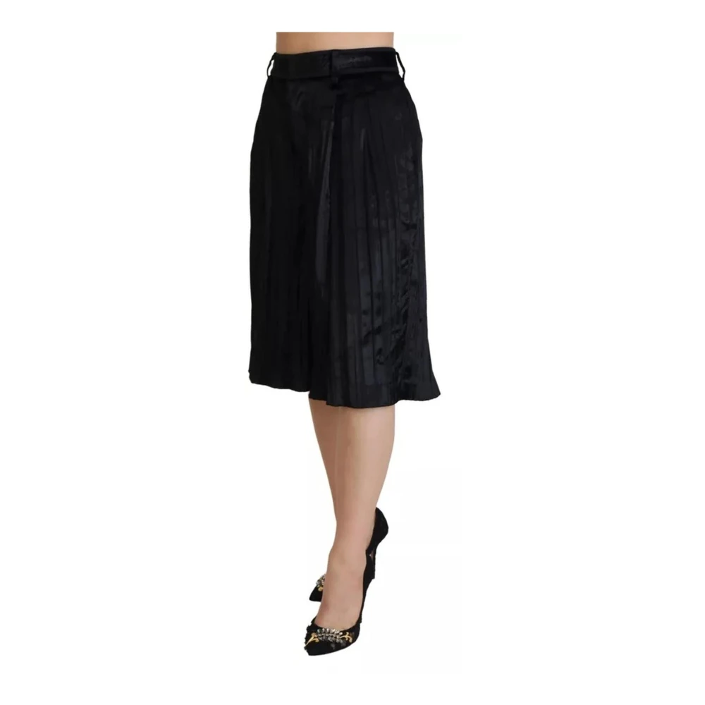 Dsquared2 Zwarte Geplooide Zijden Culottes Black Dames