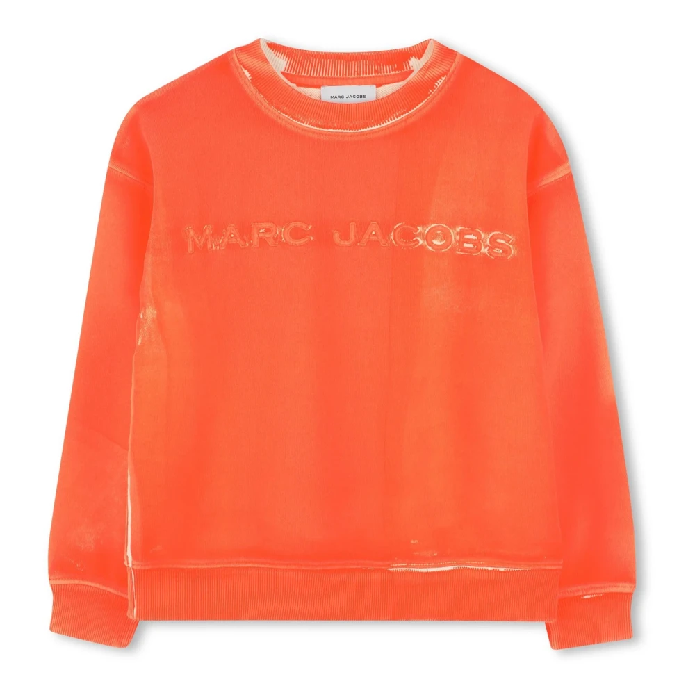 Marc Jacobs Orange Broderad Logotyp Crew Neck Tröja Orange, Pojke