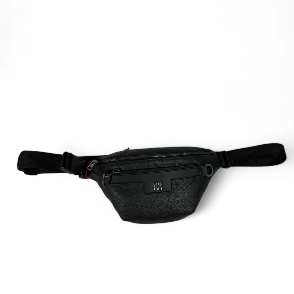 Hugo Boss Zwarte Schoudertas met Ritsvak Black Heren