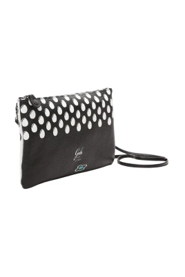 Svart läderclutch dubbeltryck
