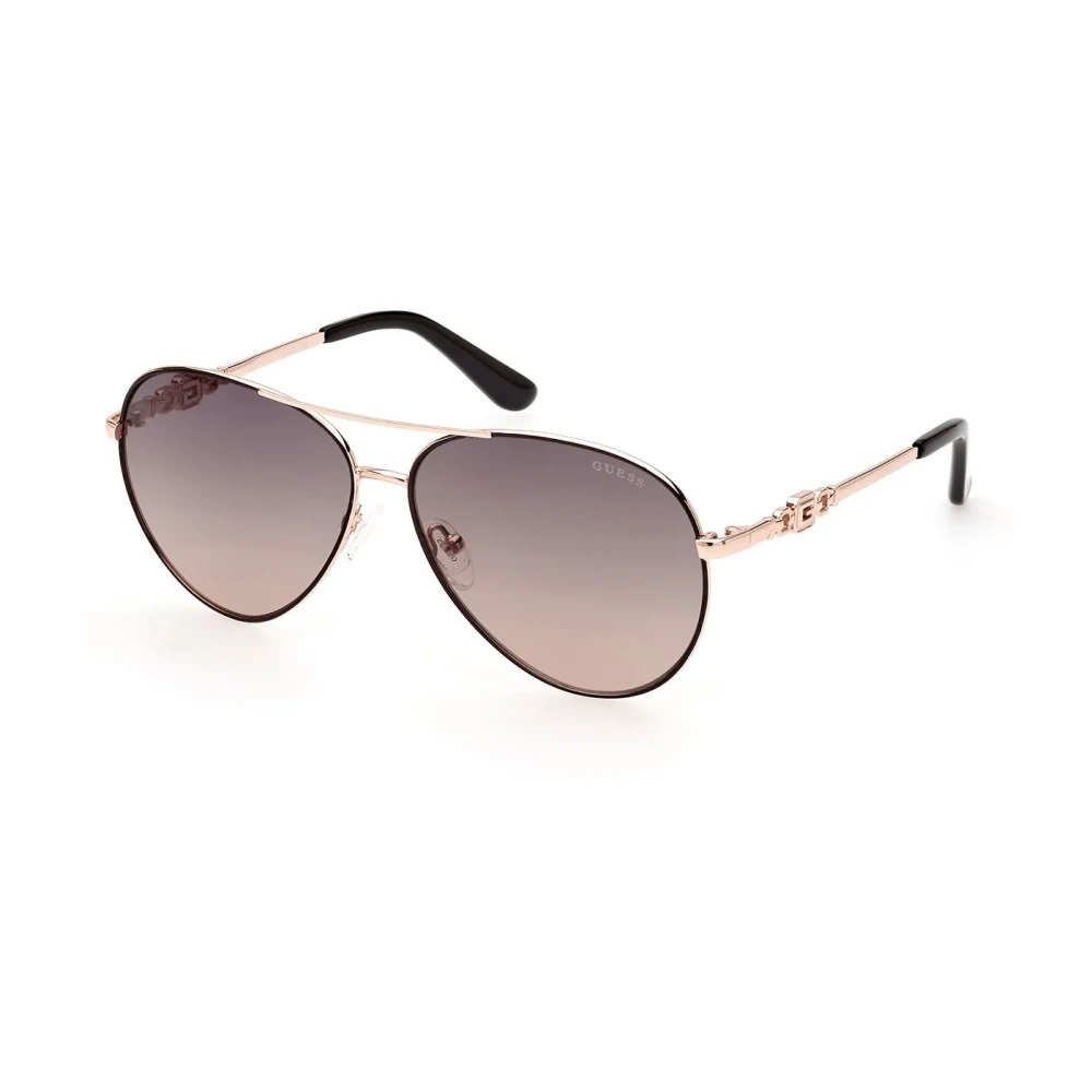 Guess Unisex Yellow Sunglasses, 58 Mm, Elegant Pilot Sunglasses With Gold Frame