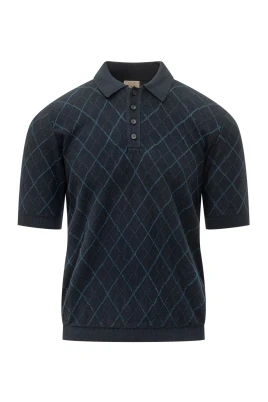 Intarsia Diamond Polo